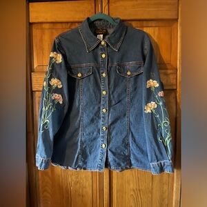Bob Mackie small wearable art Jean shirt or jacket in good used condition